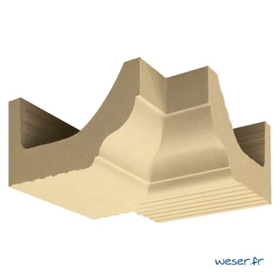 Corniche béton angle int. sans joint profil doucine COAN ht. 200mm 10 x 10cm Ton Pierre