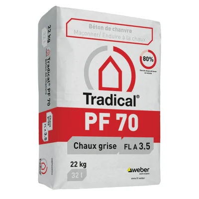 Liant chaux aérienne Tradical PF 70 sac 22kg Gris