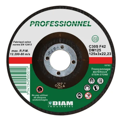 Disque abrasif DM ép. 3.0 x D. 115mm al. 22.23mm coupe matériaux