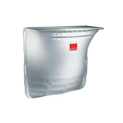 Cour anglaise 100 x 100 x 40cm coque polyester grille pièton acier Galva maille 30mm + fixation
