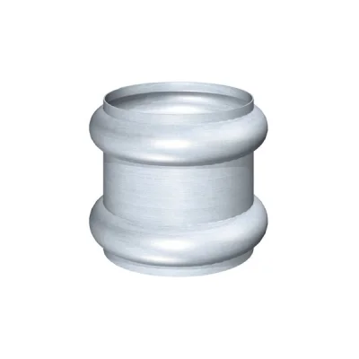 Bague zinc extensible double p/ tuyau D. 100mm Naturel