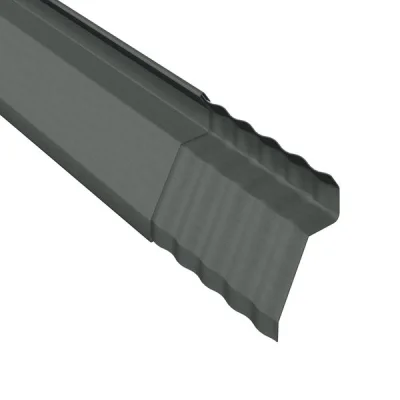 Capot de finition p/ Corps de Faîtage ventilé 1 pente contre mur ép. 0.65mm 2.00ml Granum Extra Basalte