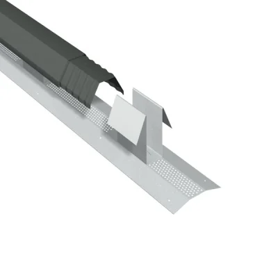 Faîtage zinc ventilé 68cm² 2 pentes Corps + Capot de finition ép. 0.65mm 2.00ml Granum Extra Basalte