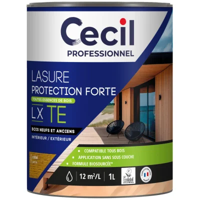 Lasure bois int. ext. Protection Forte LX TE 1L Chêne