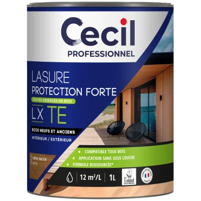 Lasure bois int. ext. Protection Forte LX TE 1L Chêne Ancien
