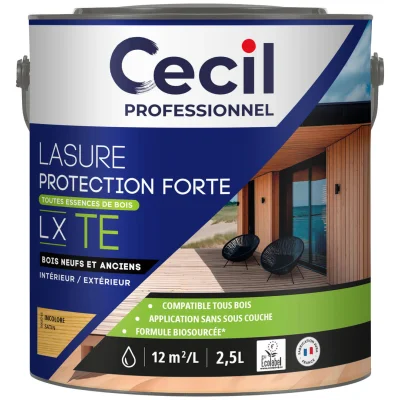 Lasure bois int. ext. Protection Forte LX TE 2.5L Incolore