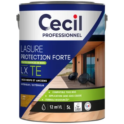 Lasure bois int. ext. Protection Forte LX TE 5L Chêne