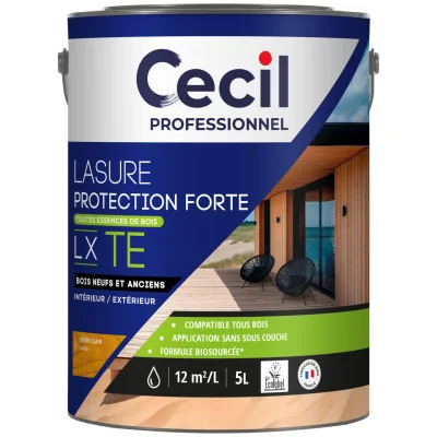 Lasure bois int. ext. Protection Forte LX TE 5L Chêne Clair