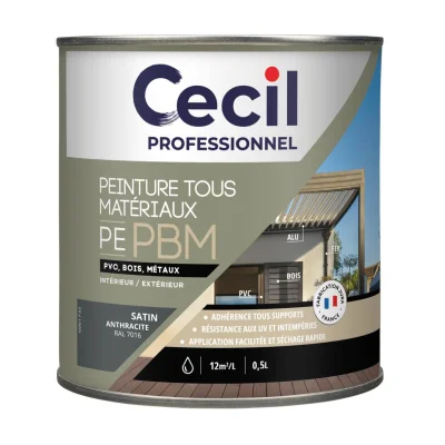 Peinture extérieur multi-matériaux Anthracite Satin 0,5L