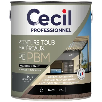 Peinture extérieur multi-matériaux Anthracite Satin 2,5L
