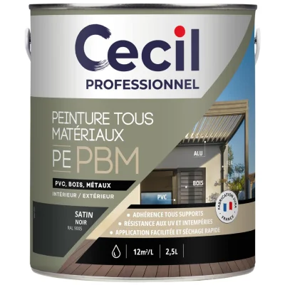 Peinture extérieur multi-matériaux Noir Satin 2,5L