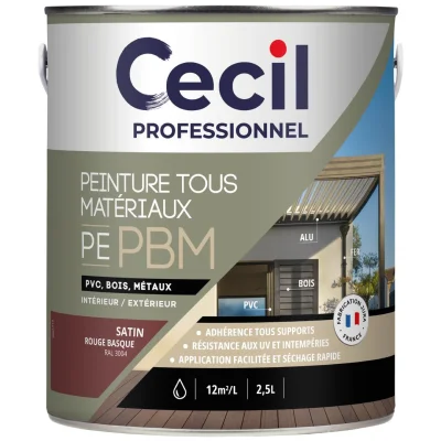 Peinture extérieur multi-matériaux Rouge Basque Satin 2,5L
