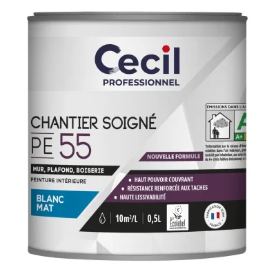 Peinture int. acrylique mur & plafond Expert PE M55 0.5L Blanc Mat