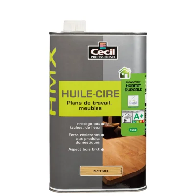 Protecteur tache d'eau bois plan de travail & meuble Huile-Cire HMX 0.5L Naturel