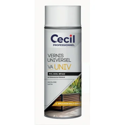 Vernis int. ext. multi-matériaux VA Univ aérosol 400ml Incolore Satin