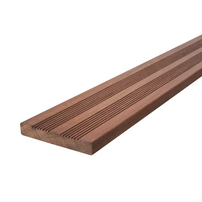 Lame terrasse bois exot. Cumaru KD 1 face rainurée de réf. ép. 21 x 145mm 2.15ml Brun Rouge