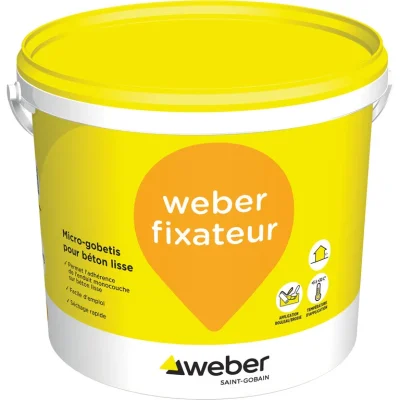 Micro gobetis p/ béton lisse Weberfixateur seau 20kg Jaune