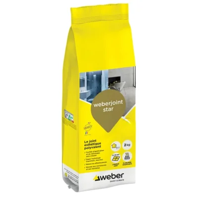 Mortier p/ joint décoratif Weber.joint Star sac 2kg Beige Crème E04