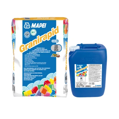 Mortier colle prise rapide Granirapid Blanc 22.5Kg p/ sol & mur int. ext. C2F composant A