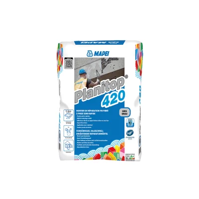 Mortier fin de réparation R3 fibré prise semi rapide p/ béton Planitop 420 sac 25kg Gris Clair