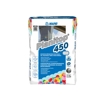 Mortier fin de réparation R4 fibré prise normale p/ béton Planitop 450 sac 25kg Gris Clair