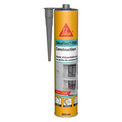 Mastic polyuréthane Sikaflex 708 Construction cartouche 300ml Gris