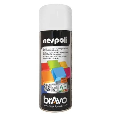 Aérosol peinture acrylique int. ext. Blanc Neige Brillant Ral 9010 bombe 400ml