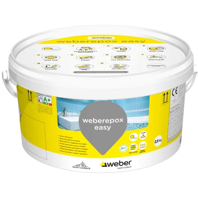 Colle & joint époxy ép. 2 à 15mm Weber Epox Easy seau 2.5kg Gris Ciment