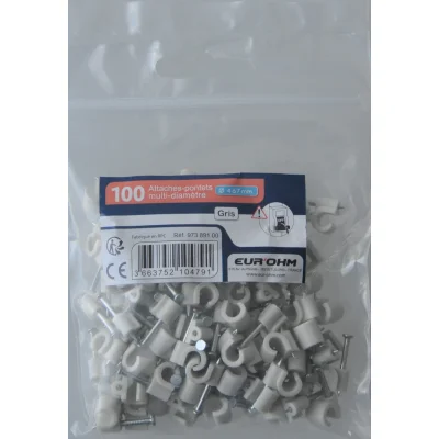 Cavaliers souple p/ câble D. 4 à 7mm Gris blister de 100 EUR'OHM