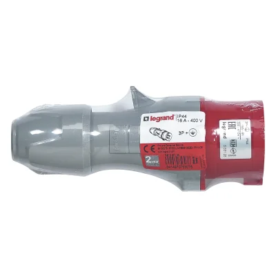 Fiche mâle caoutchouc 3P+T 16A 415V IP44 LEGRAND