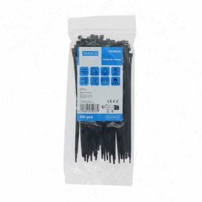 Collier de serrage pvc 4.6 x 190mm Noir sachet de 100 SIANCE