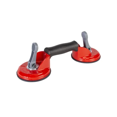 Ventouse double D. 120mm p/ surface rugueuse Rubi RM résistance 55kg R. 66952 Rouge-Noir
