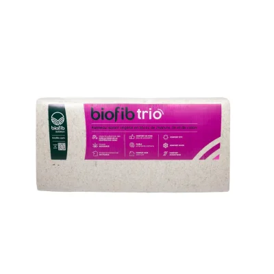 Panneau semi-rigide Chanvre Biofib'Trio ép. 100mm 60cm x 1,20ml colis de 6 R=2,60m² K/W