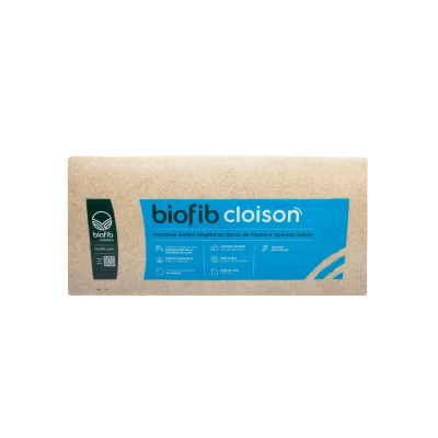 Panneau semi-rigide Chanvre Biofib' Cloison ép. 45mm 60cm x 0,90ml colis de 8 R=1m² K/W