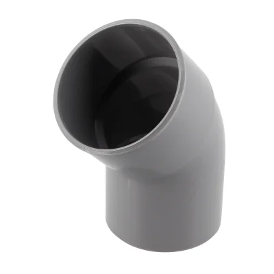 Coude pvc d'évacuation simple 45° MF D. 63mm CL4 Gris