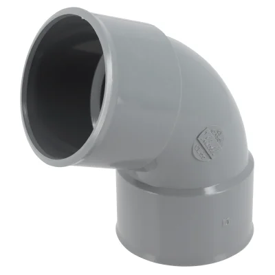 Coude pvc d'évacuation simple 67°30 FF D. 63mm CL66 Gris