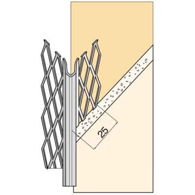 Profil protège angle acier Galva déployé angle vif p/ plâtre 2.50ml