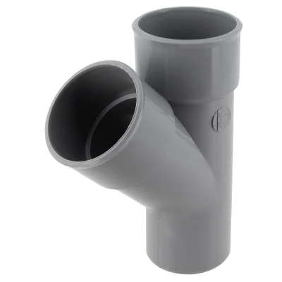 Culotte pvc d'évacuation simple 45° MF D. 63mm BL14 Gris