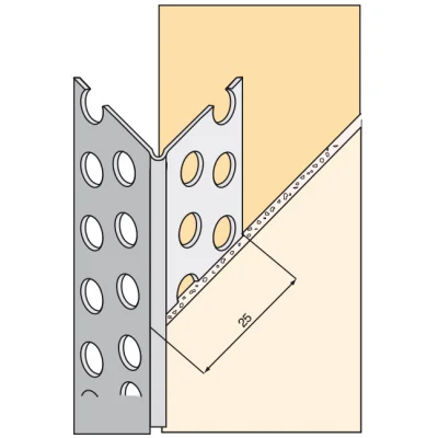 Profil protège angle aluminium perforé p/ cloison sèche 2.50ml