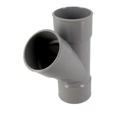 Culotte pvc d'évacuation simple 45° FF D. 63mm BL144 Gris