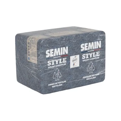 Fibres de textile recyclé isolant à souffler Style ballot 12.5kg