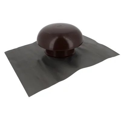 Chapeau ventilation pvc + coll. d'étanchéité D. 125mm sans moust. CDT12 Marron