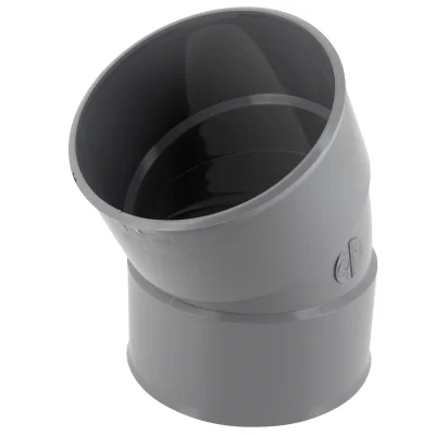 Coude pvc d'évacuation simple 30° FF D. 125mm CX33 Gris
