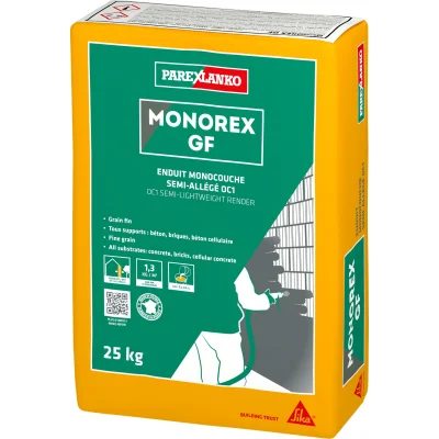 Enduit monocouche semi-allégé grain fin Monorex GF sac 25kg Sable O10