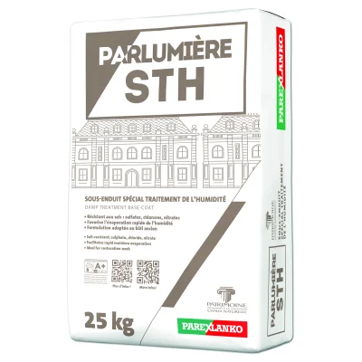 Sous enduit d'assainissement à la chaux Parlumière STH sac 25kg Gris