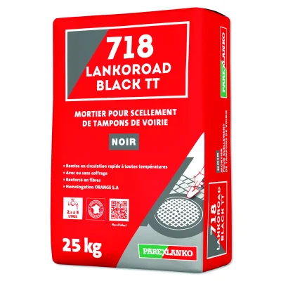 Mortier de voirie p/ scellement de tampons de voirie 718 Lankoroad Noir sac 25kg