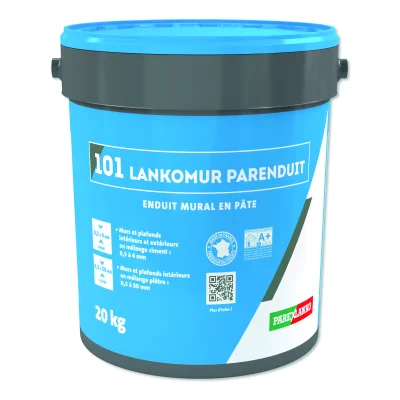 Ragréage mural en pâte ép. 0.3 à 4mm 101 Lankomur Parenduit seau 20kg Gris