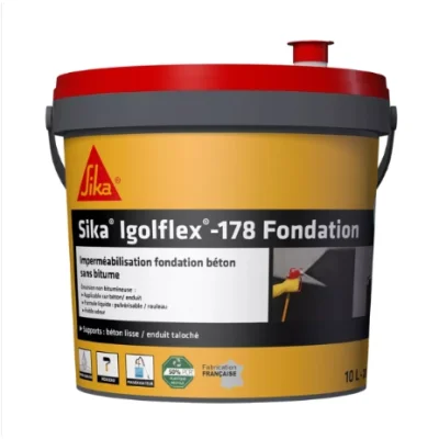 Enduit d'imperméabilisation p/ fondation Igol Flex Fondation 178 bidon 10L Noir