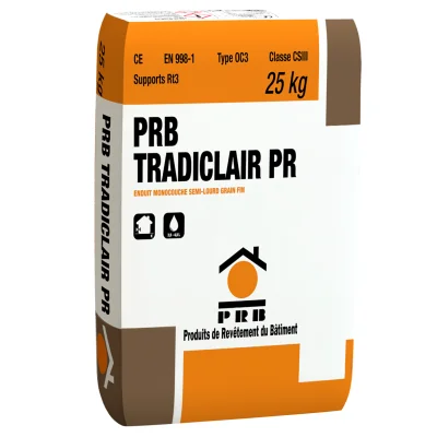 Enduit monocouche semi lourd grain fin Tradiclair sac 25kg Athènes 25kg