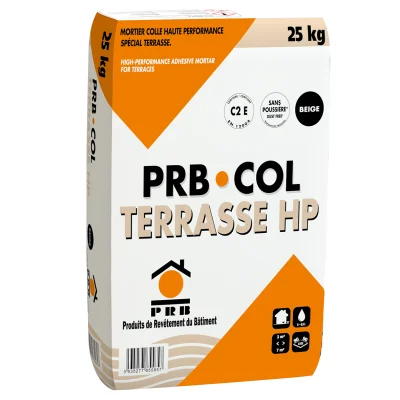 Mortier colle p/ sol ext. C2E PRB Col Terrasse HP sac 25kg Beige